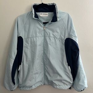 WILSON two toned blue zip up windbreaker | women’s LARGE
